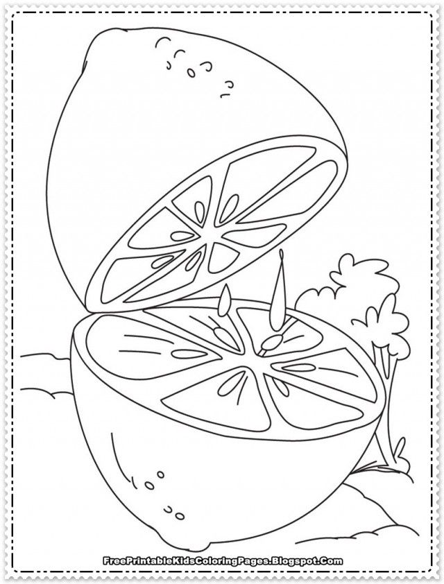 half Orange Coloring Pages for kids | Great Coloring Pages