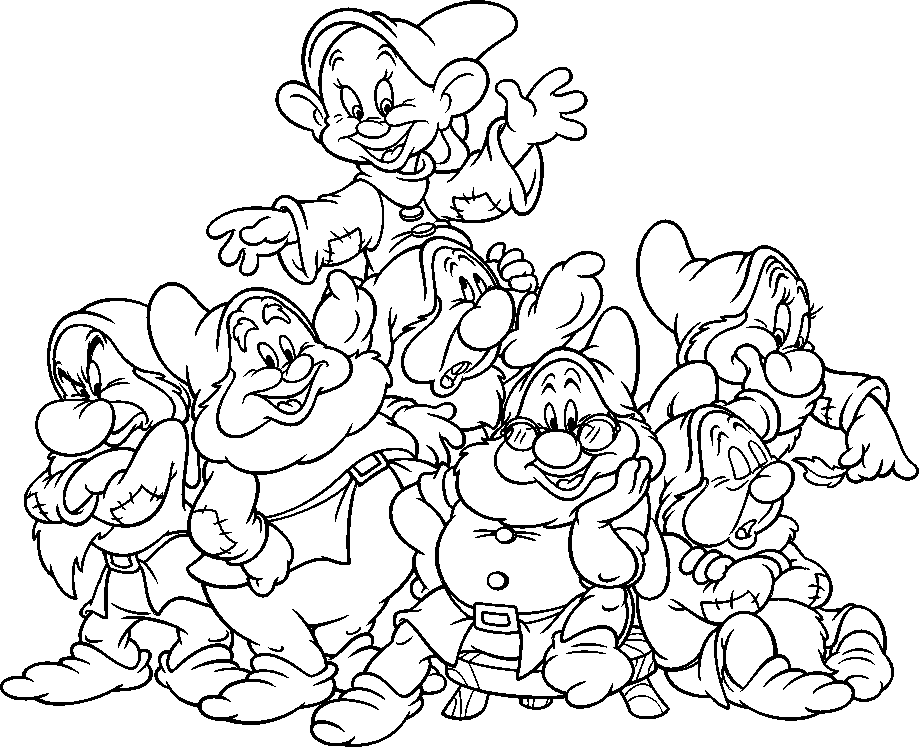 Snow White And The Seven Dwarfs Coloring Page