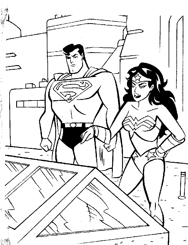 All characters superman coloring page | Kids Coloring Page