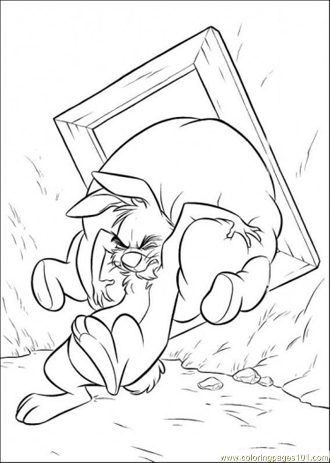 Coloring Pages Rabbit Is Pushing Pooh (Cartoons > Winnie The Pooh 