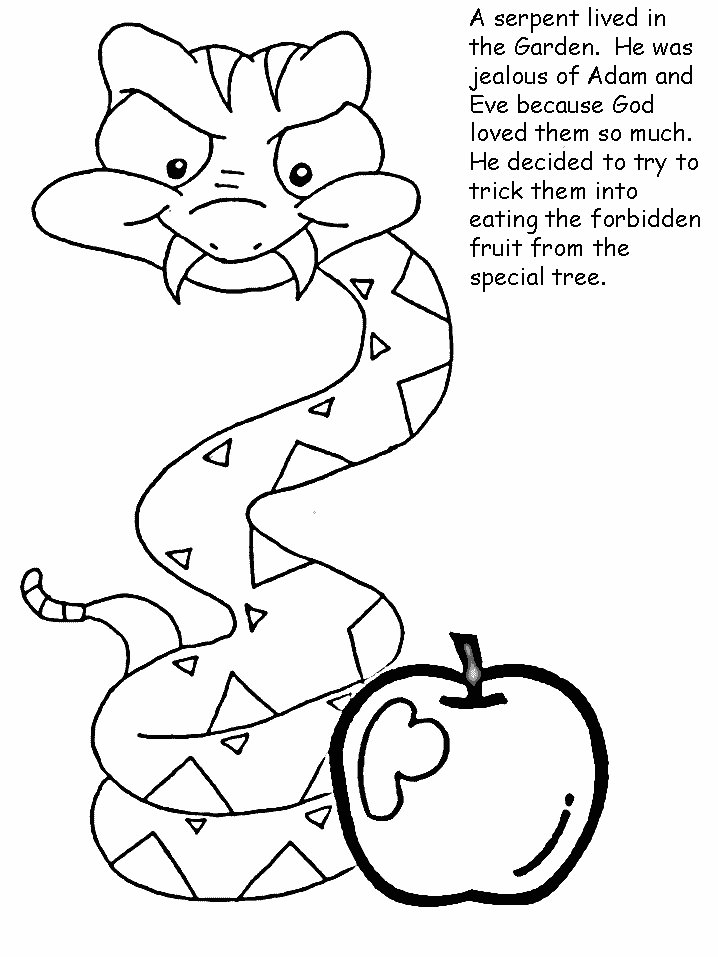 Adam And Eve Coloring Book Pages