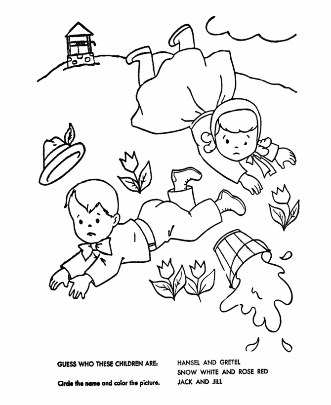 BlueBonkers: Nursery Rhymes Quiz Coloring Page Sheets - Jack and 