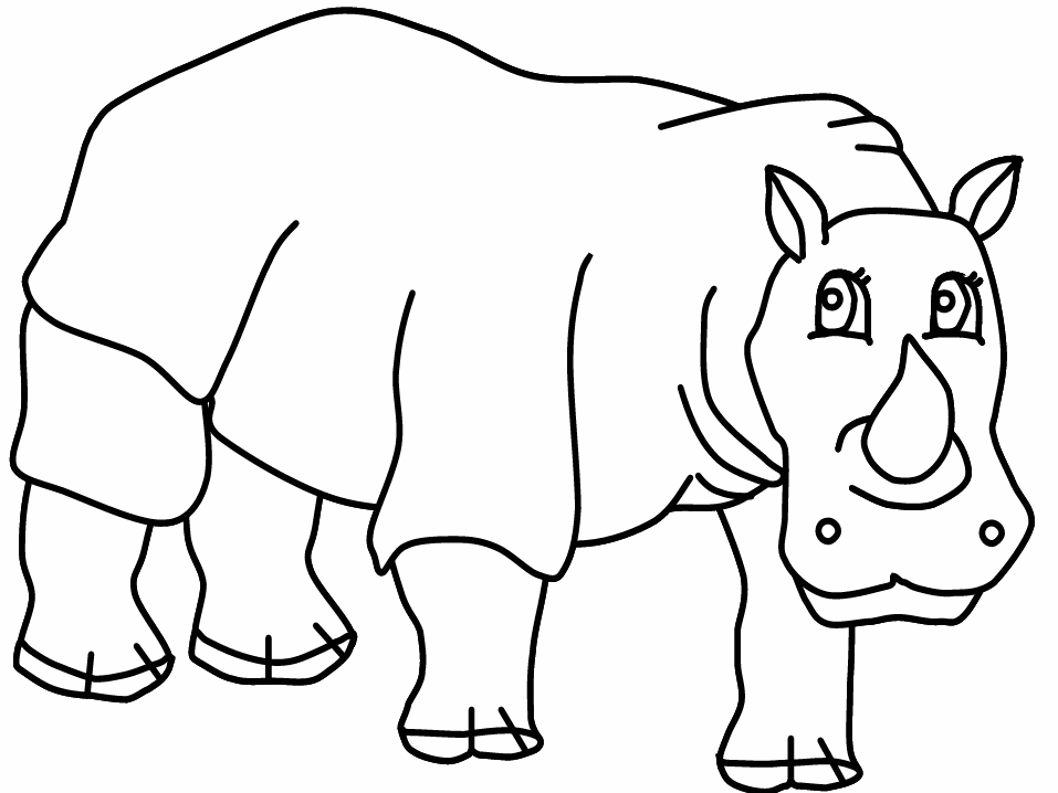 Rhino3 Animals Coloring Pages & Coloring Book