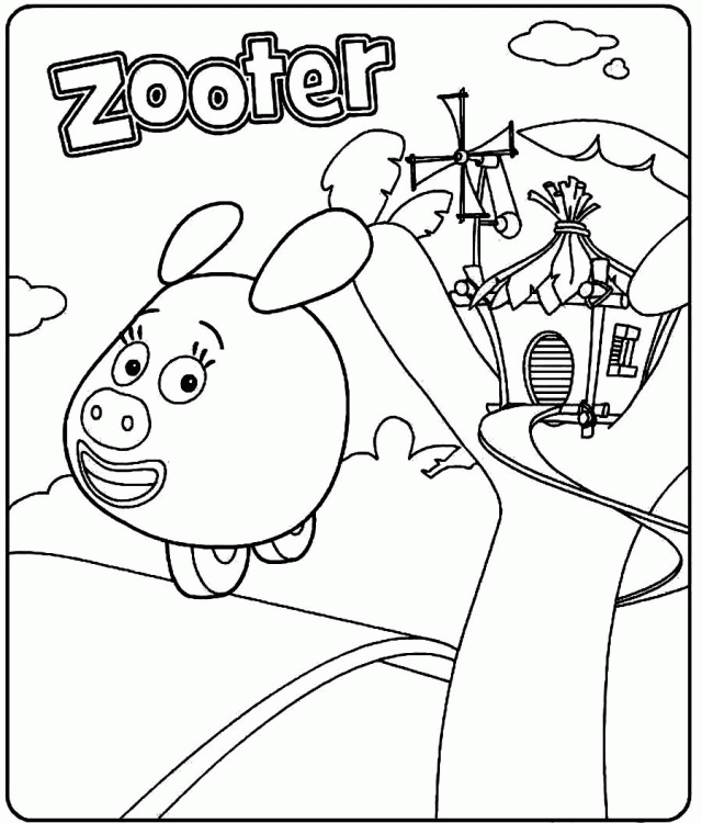 Download Zooter The Pig Character In Jungle Junction Coloring 