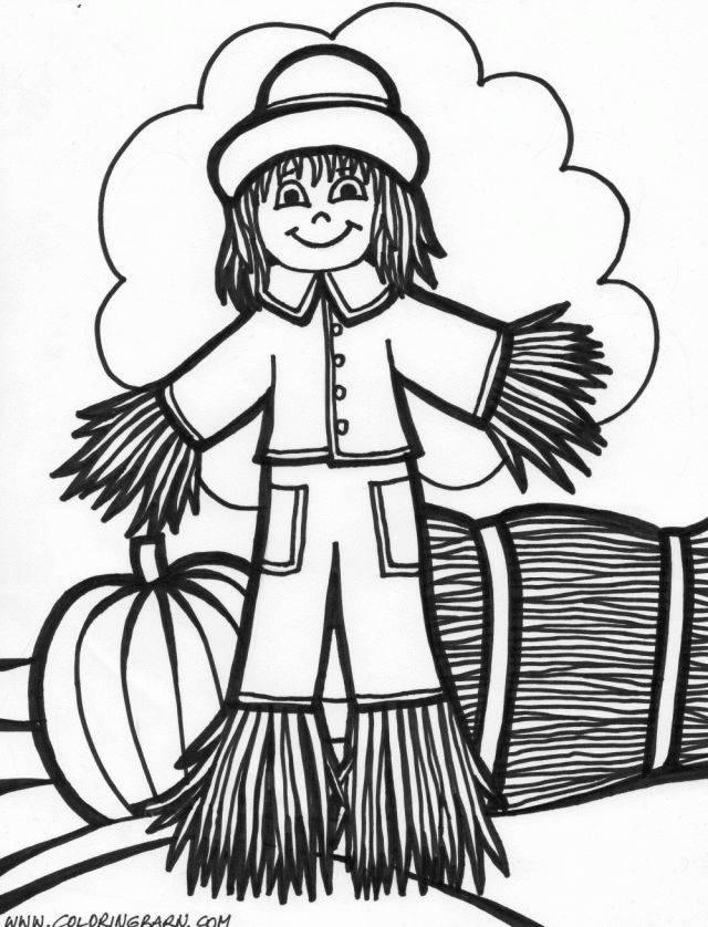 Thanksgiving Printable Coloring Pages Scarecrow Pictures To 89329 