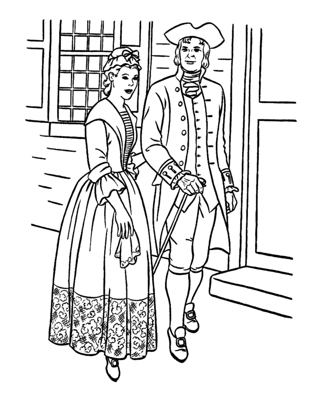 USA-Printables: Early American Society Coloring Pages - Early 