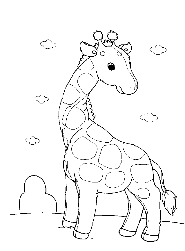 Cute Giraffe - Giraffe Coloring Pages : Coloring Pages for Kids 