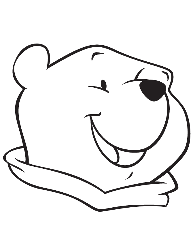 Winnie The Pooh Bear Face Only Coloring Page | Free Printable 