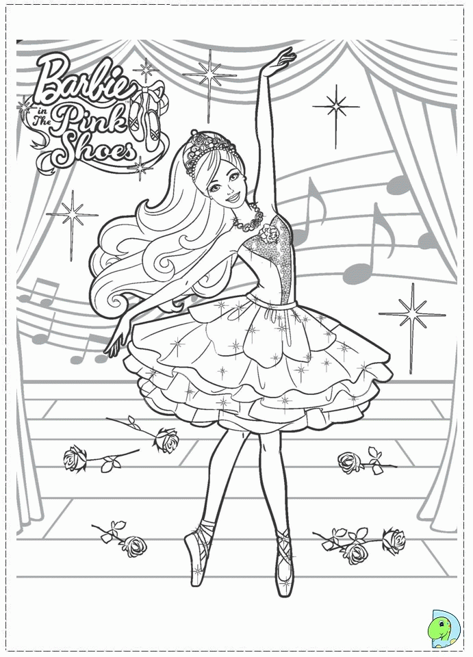 Barbie Pink Shoes Coloring page
