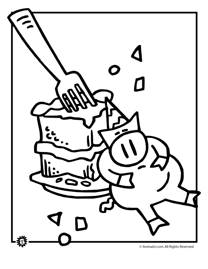 Pigs Coloring Sheet Cake Ideas and Designs