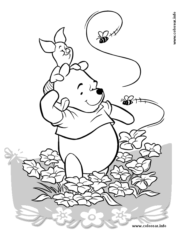 Pooh Bear Colouring Pages (page 3)