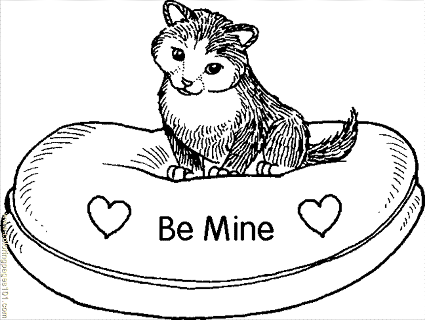 Coloring Pages B Kitten (Mammals > Cats) - free printable coloring 