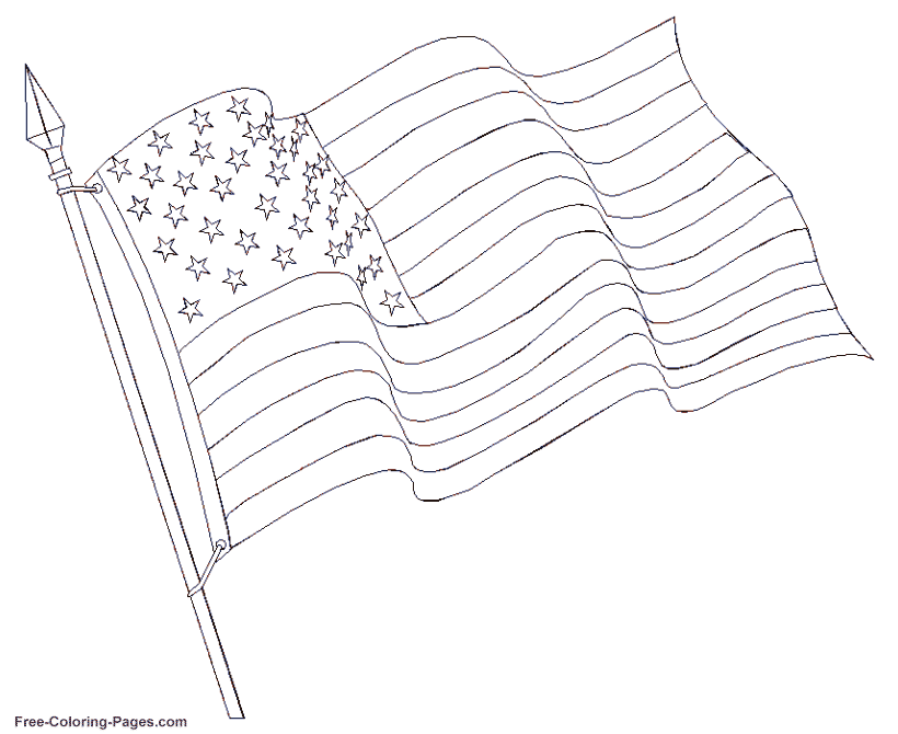 American Flag coloring pages - Flag 01 | Cake Templates