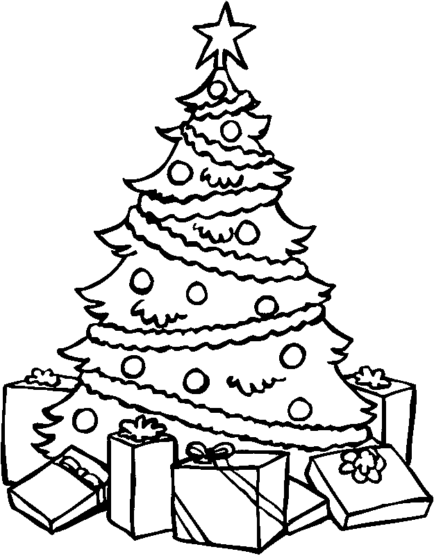 Print Out Coloring Book Christmas Tree Coloring Page