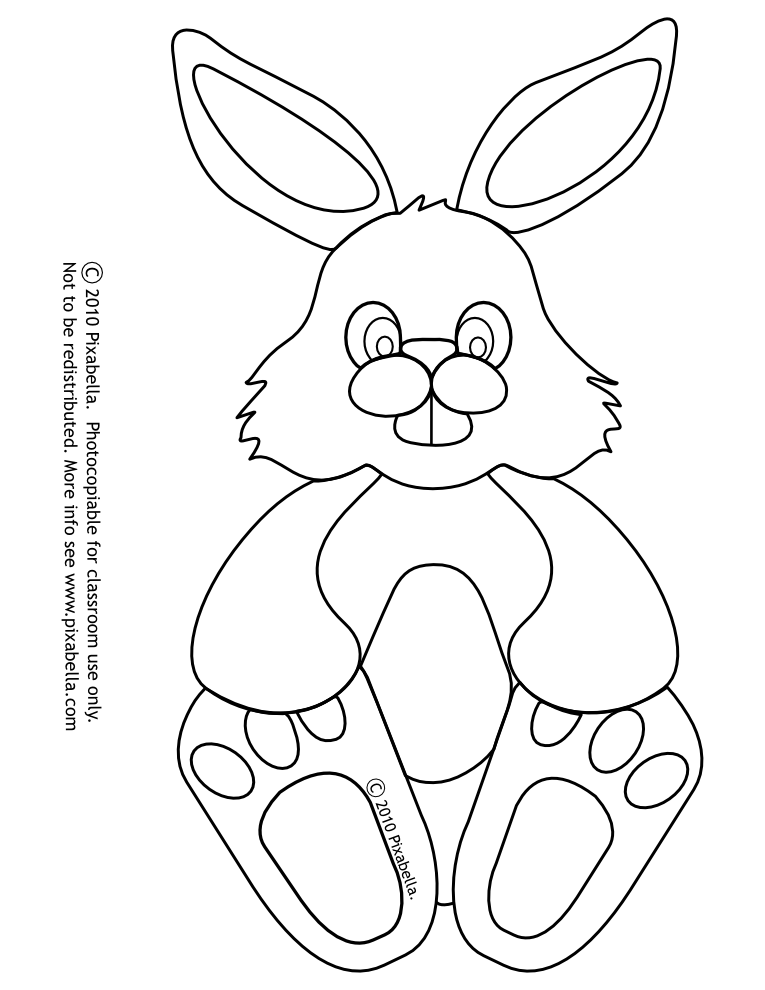 rabbit coloring page or easter decorations clip art from