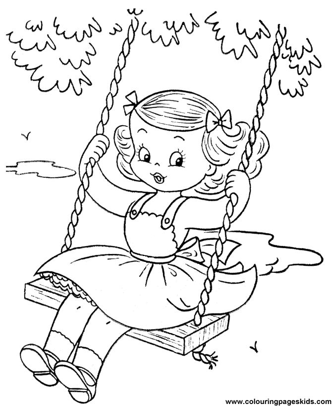 summer coloring book sheets swinging for kids to print and color 
