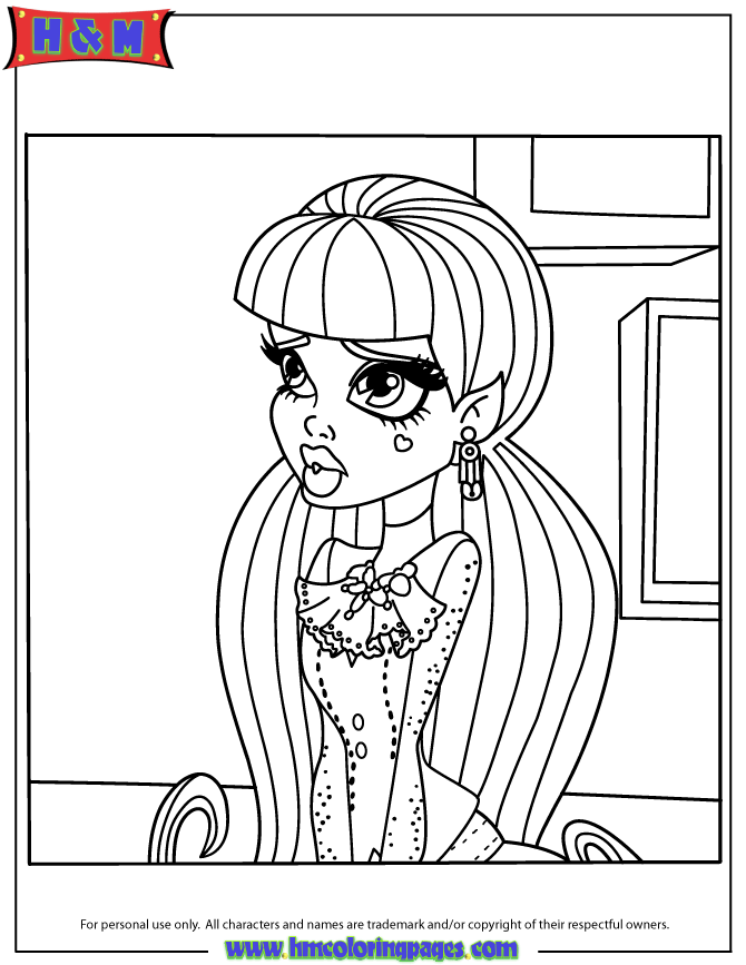 Monster High Draculaura Coloring Page. Free Printable Coloring Page
