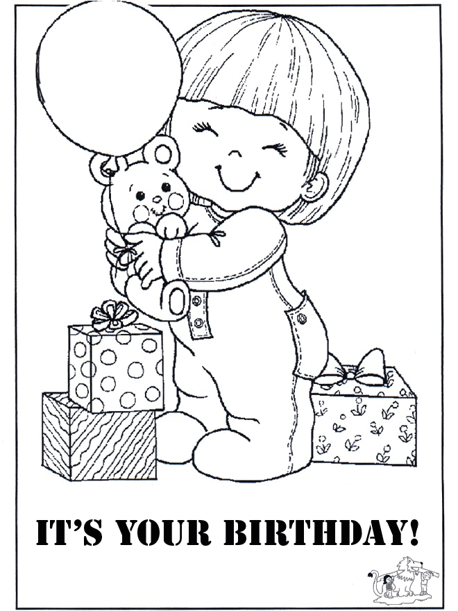 Download Happy Birthday Coloring Cards - Coloring Home