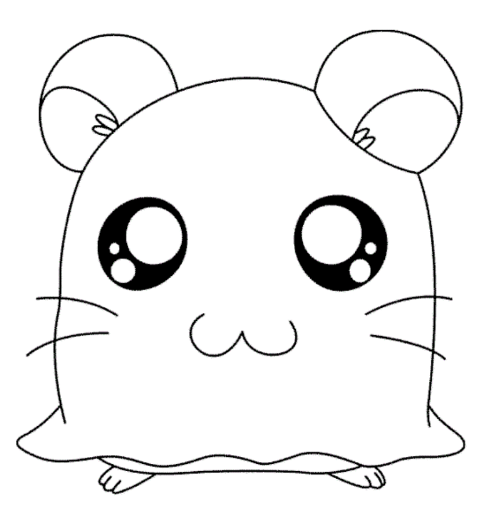 Penelope and Hamtaro in Living Room Coloring Page - Cartoon 