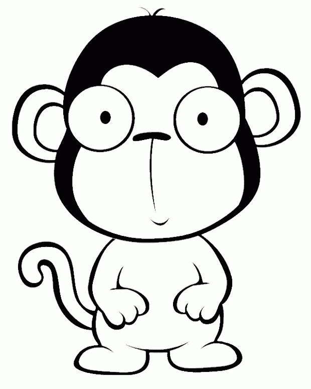 Printable Baby Monkey Coloring Pages - Animal Coloring Coloring 