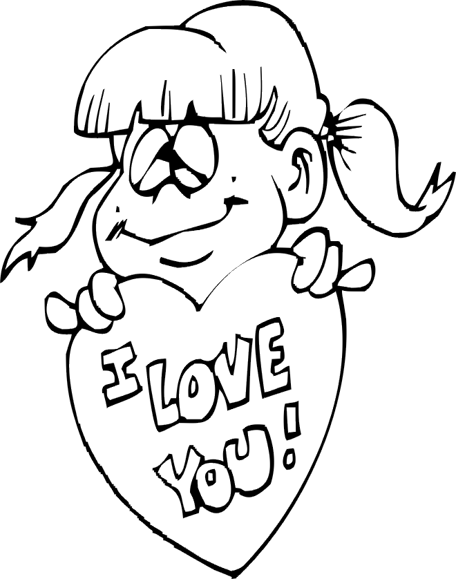 Love Happy Valentine's Day Coloring Page For Kids - Valentines Day 