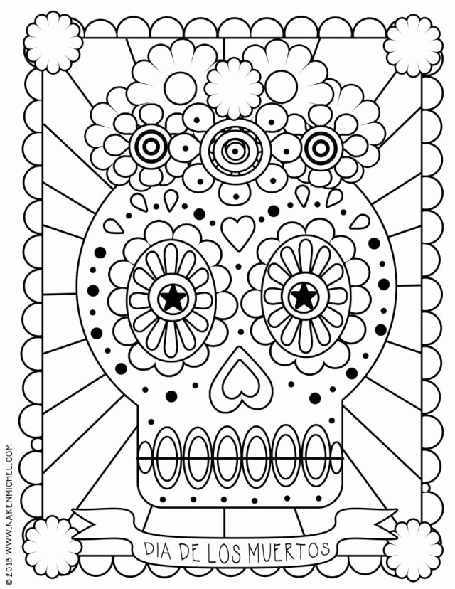 Art With Kids Karen Michel 84285 Day Of The Dead Skull Coloring Pages