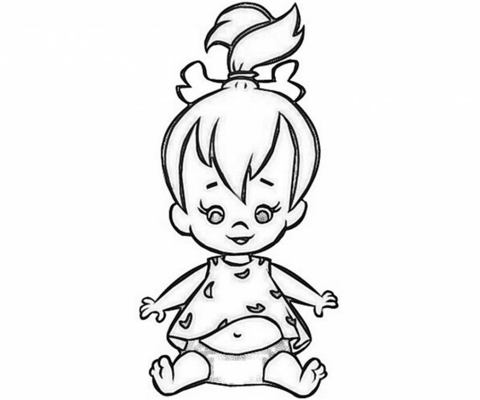 Flinstones Babies Coloring Pages 4 Kids Easy Coloring Pages For 