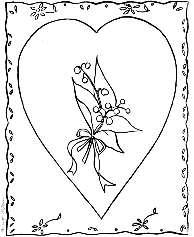 Valentine card coloring page to print - 019