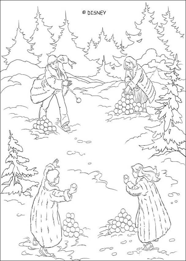 Coloriages Le Monde de Narnia - Bataille de boules de neige