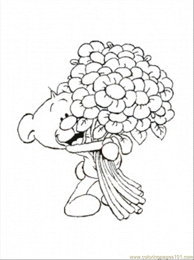 Coloring Pages Pimboli With Bunch Of Flowers (Cartoons > Others 