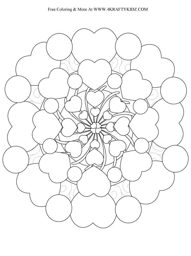 Heart Mandala Coloring Page