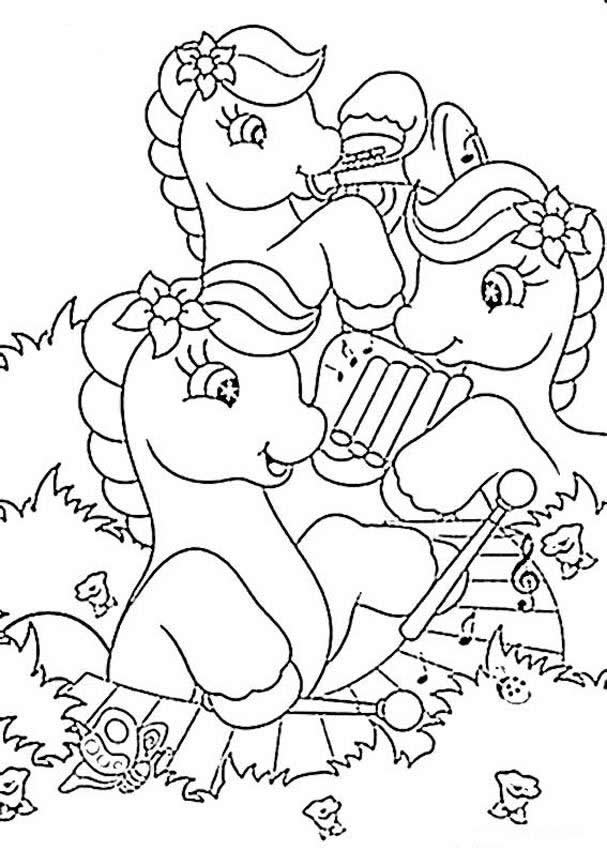 MY LITTLE PONY coloring pages - Ponies playing music