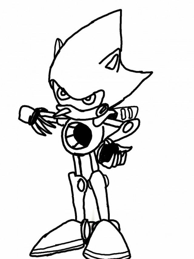 Metal Sonic Coloring Pages Coloring Home