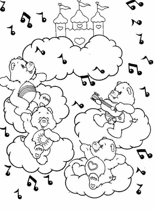 Download A Concert Music Care Bear Coloring For Kids Or Print A 