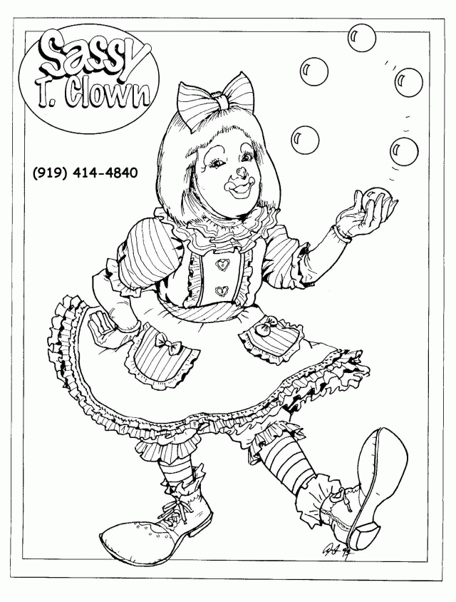 Sassy T Clown 39 S Coloring Page 130075 Clown Coloring Pages