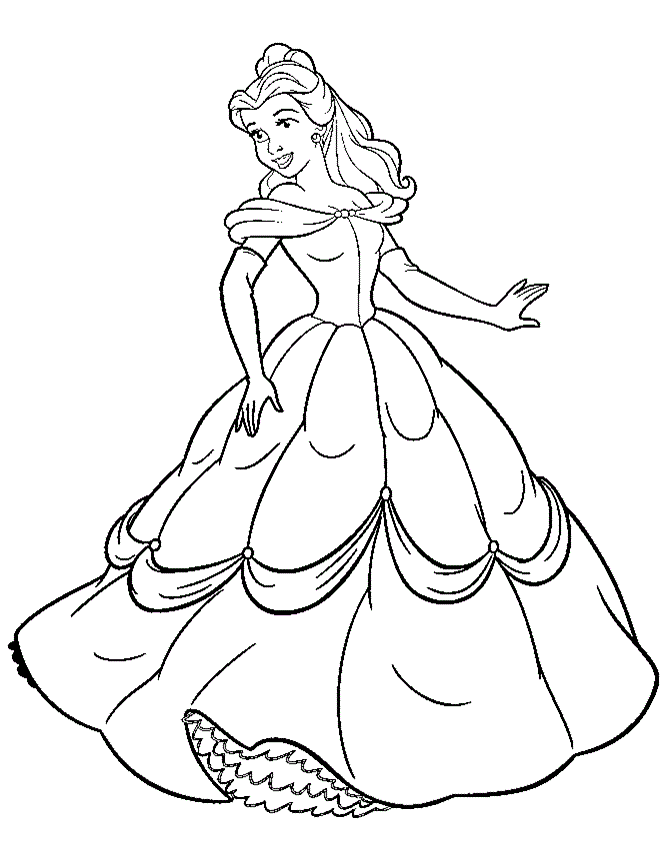 belle beauty and the beast coloring pages
