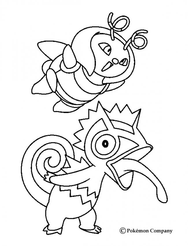 POKEMON BATTLES Coloring Pages - Kecleon And Volbeat - Coloring Home