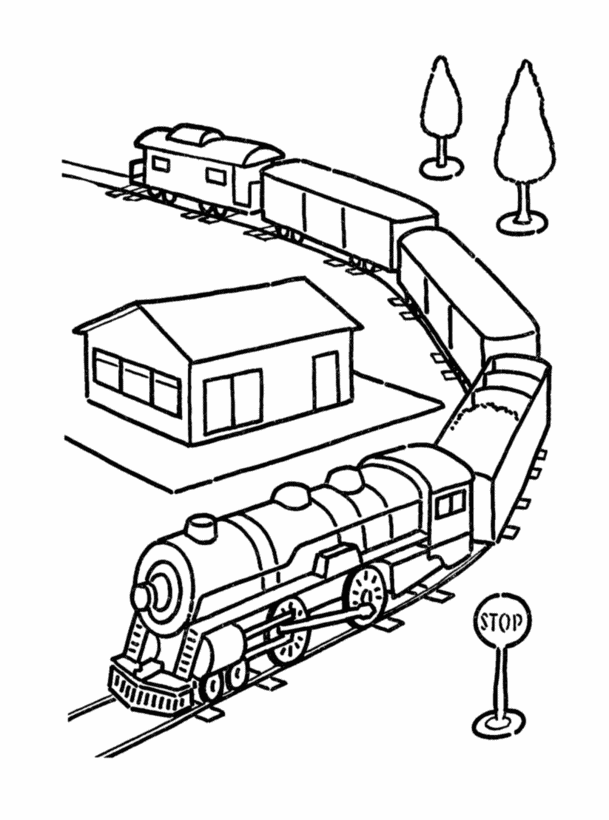 Train In a Station Coloring Page | Image Coloring Pages