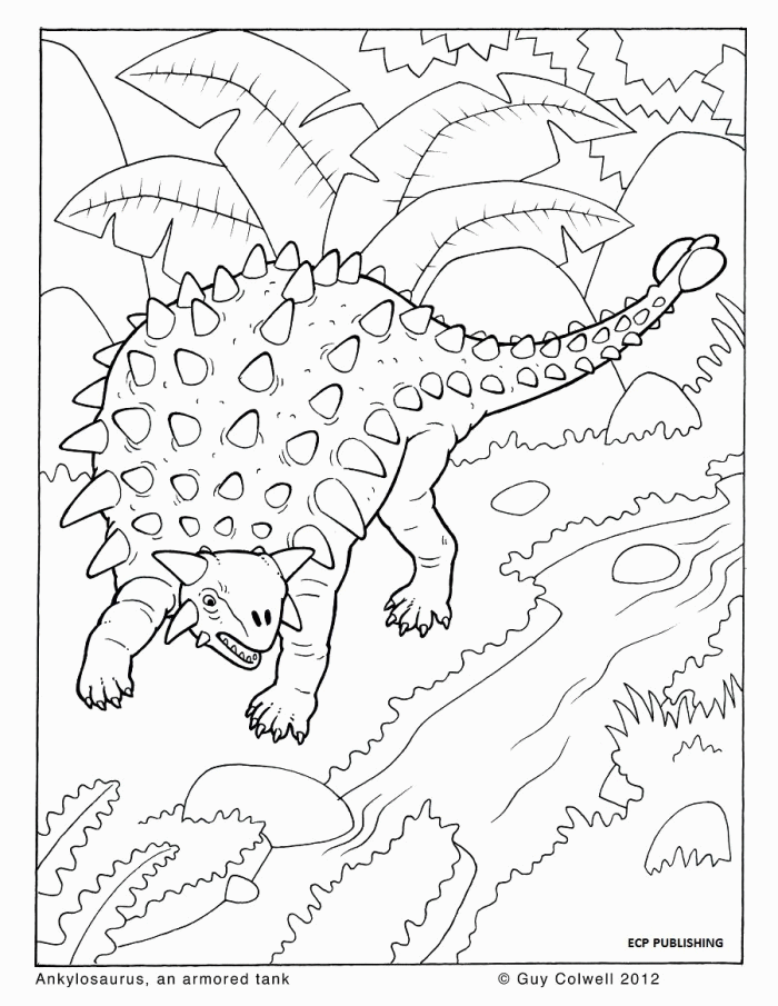 Ankylosaurus Coloring Page Sheet