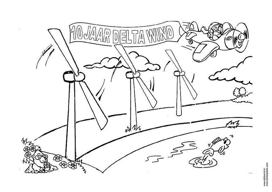 Coloring page wind energy - windmill - img 3022.