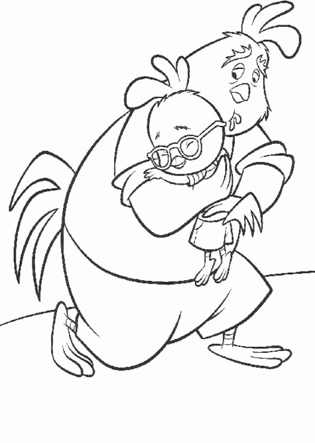 Chicken Little Is Being Embraced Mesra Coloring Pages Kids 279430 