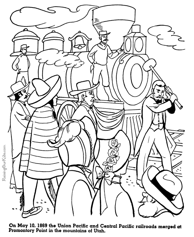 Union Central Railroads - History coloring pages for kid 065