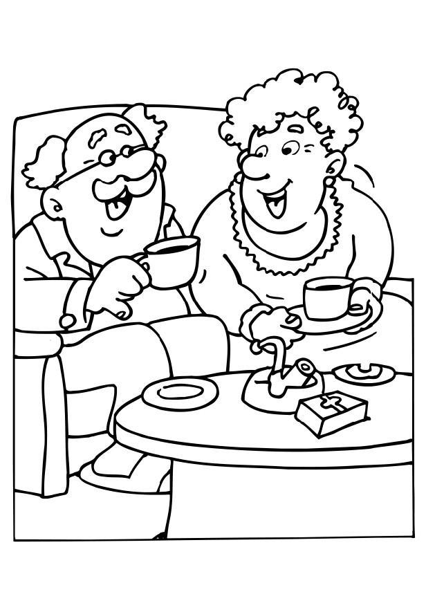 Coloring page Grandma and Grandpa - img 6530.