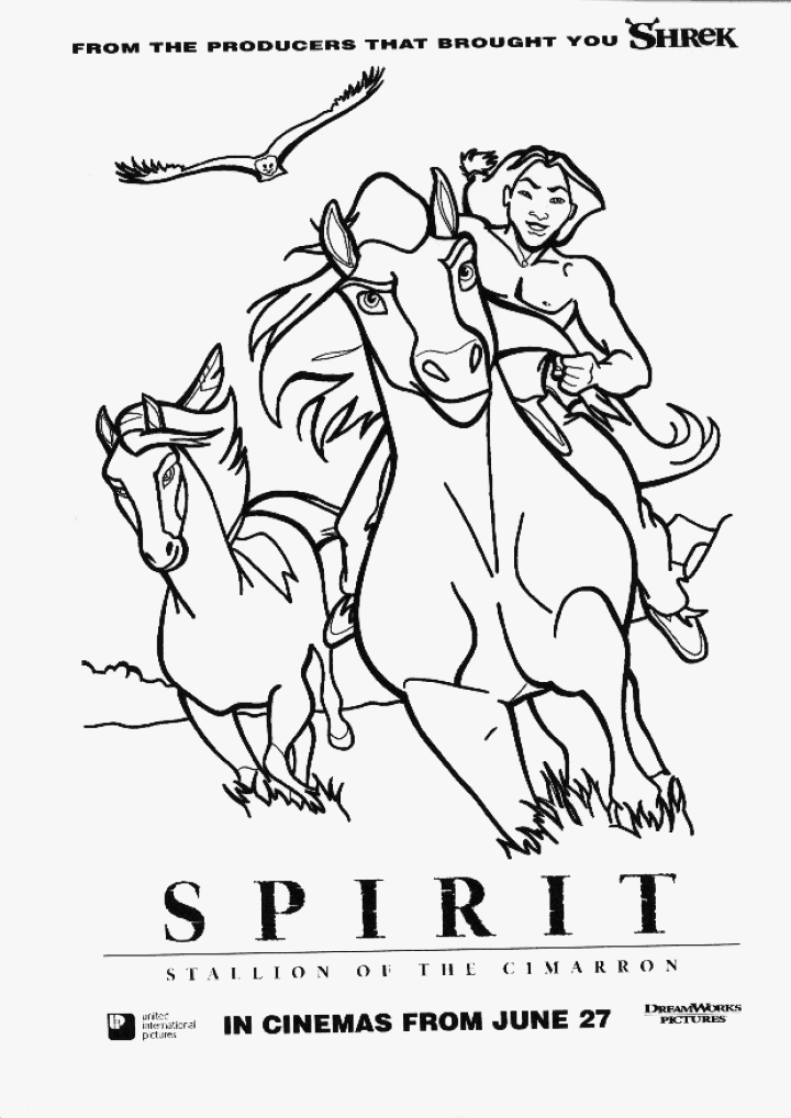 spirit stallion of the cimarron coloring book