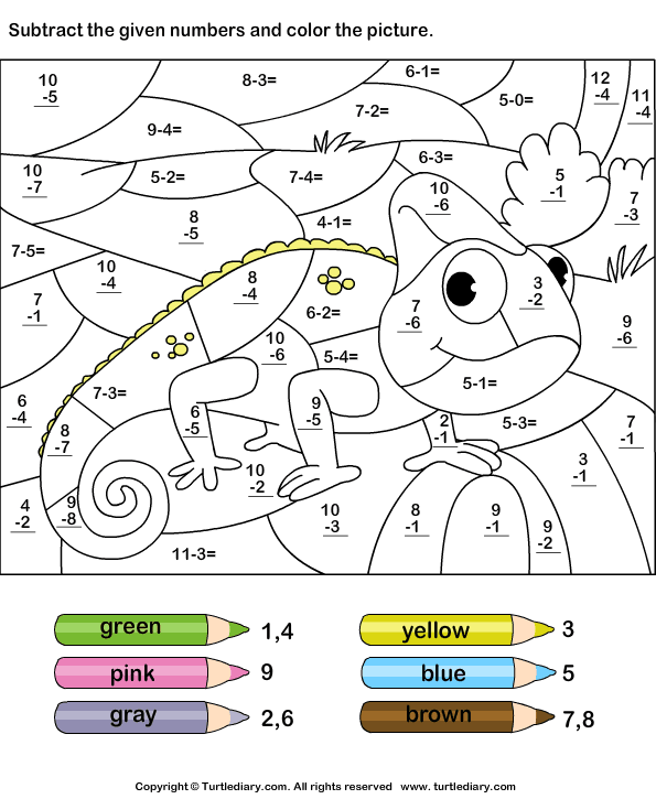 Kathy Law Addition And Subtraction Coloring Worksheets