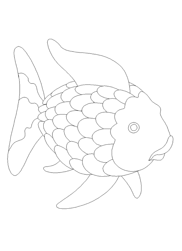 Rainbow fish coloring page to print and color