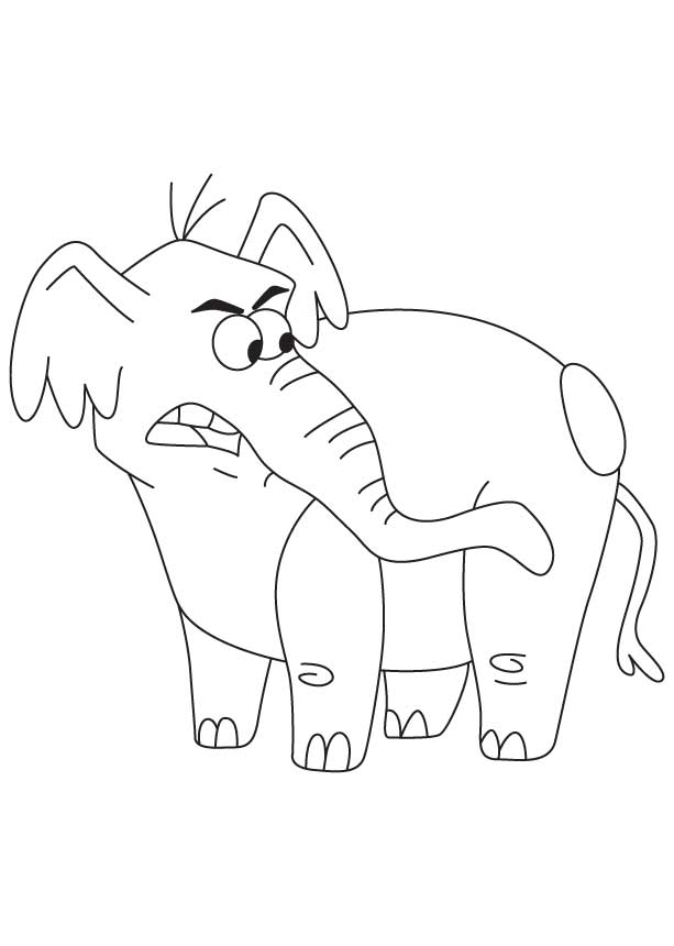 Angry elephant coloring page | Download Free Angry elephant 