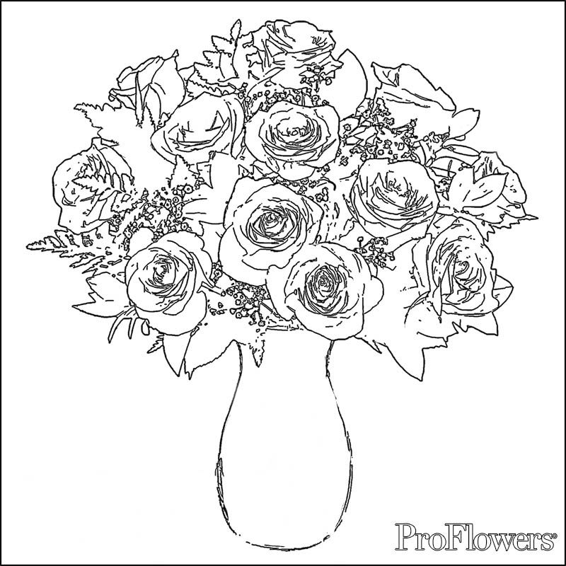 Flowers In A Vase Coloring Pages Free Desktop 8 High Definition 