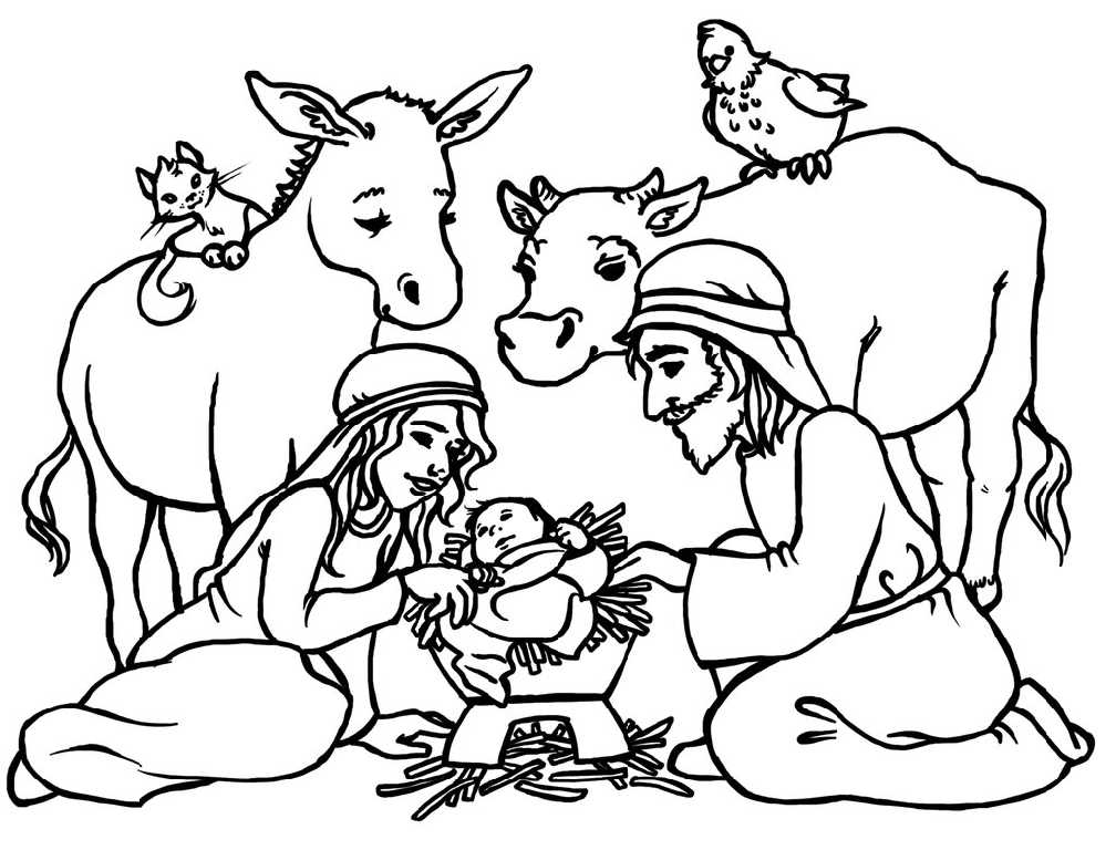 Child Nativity Coloring Pages For Kids Printable