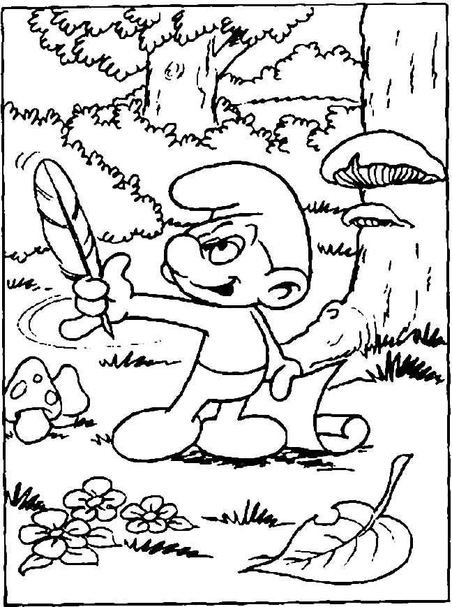Painter Smurf Coloring Pages